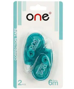 ONE Correction Tape 5mm x 6m Green (Pack of 2) CT023
