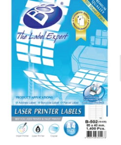 85x40mm Laser Sticker Label (1400 Labels) Boss B-502