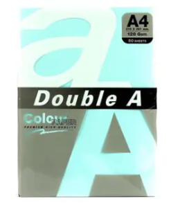 Double A Color Card Paper A4 Size 120g Thickness Blue (Pack of 50 sheets)