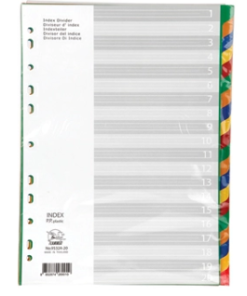 Plastic index 20 teeth, mixed colors, Flamingo 9532A