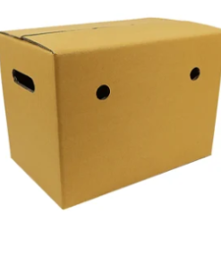 GIANT KINGKONG Paper Box with Holes Size D, Brown-Yellow, Size 35x22x25 cm.
