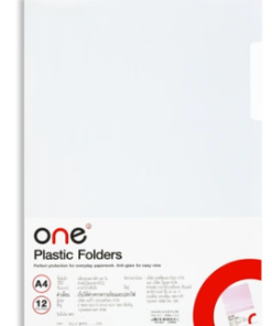 ONE A4 Document Envelopes, Transparent White (12 Envelopes/Pack)