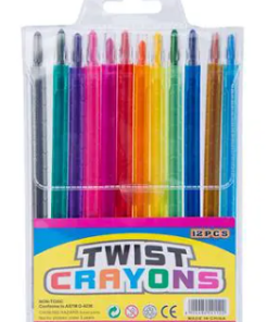 สีเทียน คละสี (แพ็ค12ด้าม) Spins