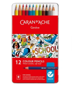 ชุดสีไม้ระบายน้ำ School Line Caran D’Ache 233074 12 สี