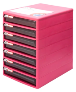 ตู้เอกสาร 7 ชั้น โครงชมพูลิ้นชักเทา ONE