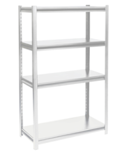 KASSA HOME ชั้นวางของพื้นเหล็กพ่นสี 4 ชั้น รุ่น Rocco สีขาว ขนาด 90x40x145 ซม.