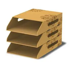 ถาดเอกสารพับได้ 3 ชั้น ลายน้ำตาล ONE