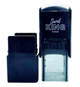 ตรายางหมึกในตัว ขนาด 20X20 mm icon แอปเปิ้ล แซนด์คิง 20*20 mm น้ำเงิน