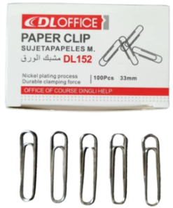DL ลวดเสียบกระดาษ 100 ตัว รุ่น DL152 ชนิดกลม ขนาด 33 มม.