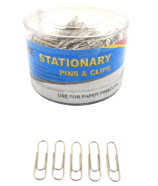 PK ลวดเสียบกระดาษ กลม 28 มม. สีเงิน กระปุก 300 ตัว