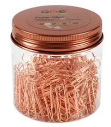 ลวดเสียบกระดาษ 33มม. พิงค์โกลด์ (300ตัว) ONE