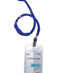 Name tag with rope Vertical Blue Panda S08