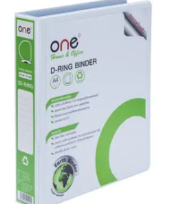 3-ring file, 2-inch spine, white, ONE, white, A4