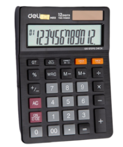 DELI เครื่องคิดเลข รุ่น EM01320 สีดำ ขนาด 149x104x26.6 มม.