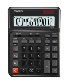 Casio Calculator DE-12E-BK Health Care Wrist and Finger 12 Digits Black