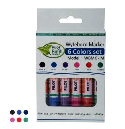 ปากกาไวท์บอร์ดหัวแหลม แพ็ค 6 ด้าม